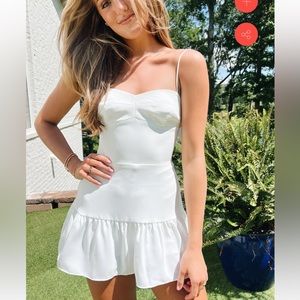 Amanda Uprichard Champagne skort romper